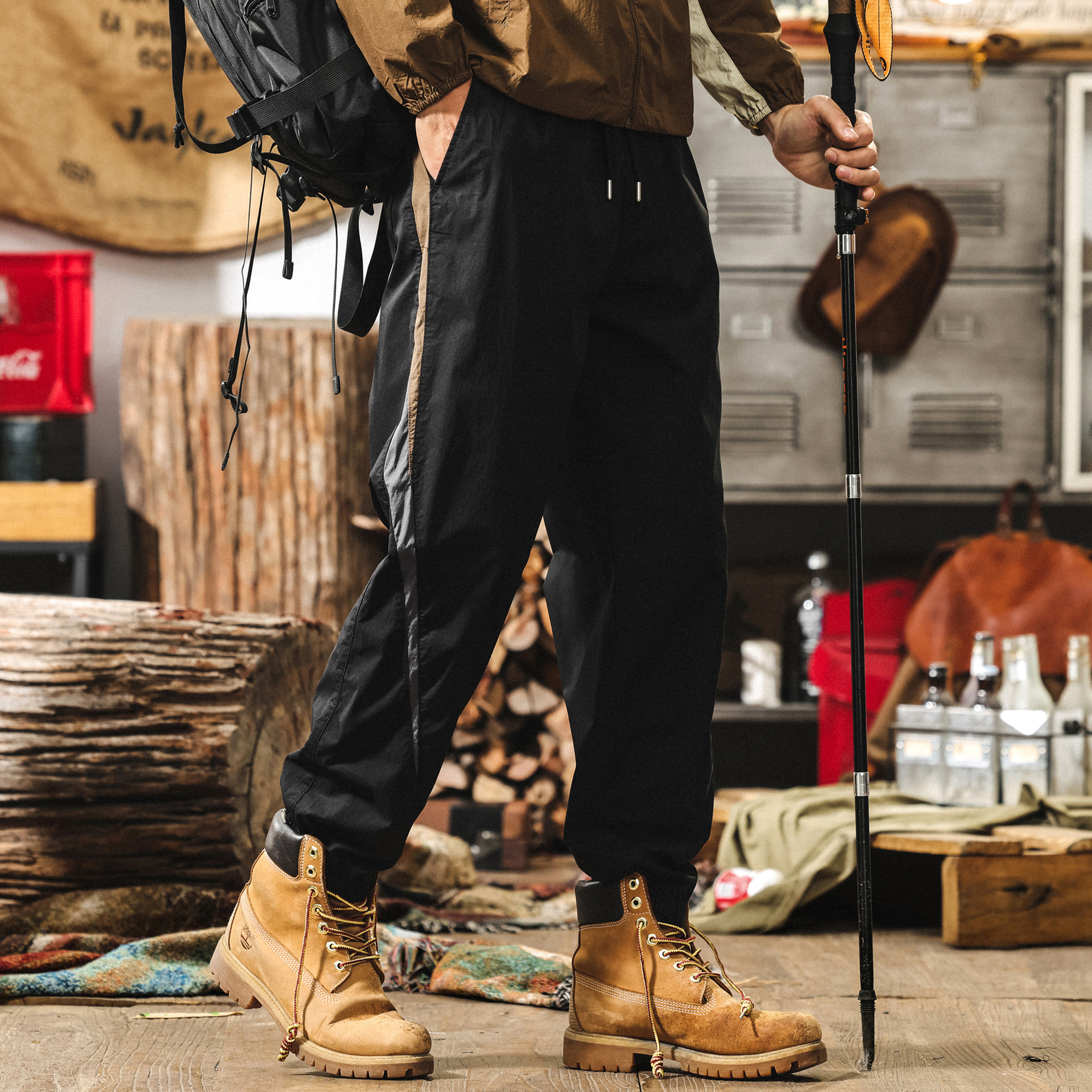 涼感冰絲褲男夏季薄款褲子男士寬鬆直筒美式潮牌寬鬆大碼休閒長褲