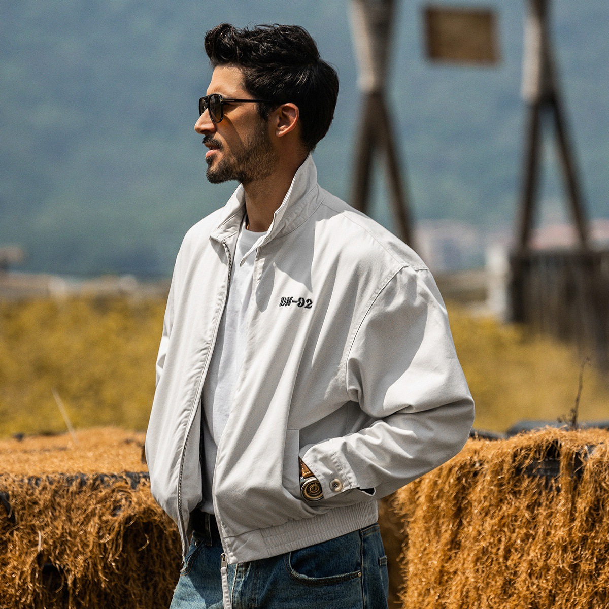 美式復古老登哈靈頓外套男春季新款潮牌寬鬆休閒短款飛行夾克男潮