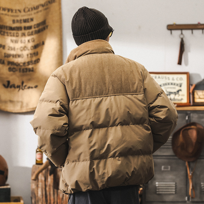 新國標90鴨絨羽絨服男冬季美式戶外保暖加厚立領面包服工裝外套男