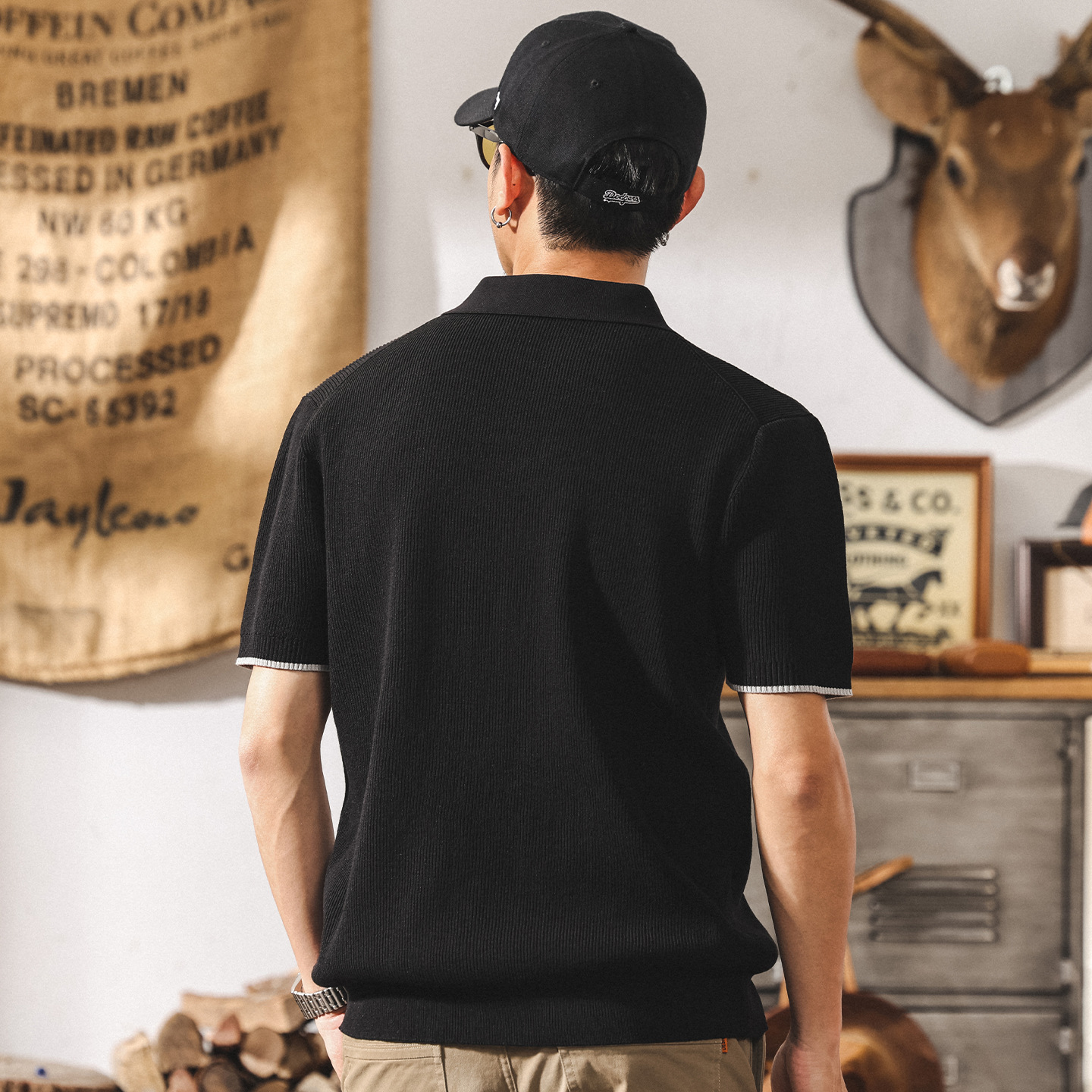 夏季新款針織POLO衫男士短袖輕熟商務通勤男裝休閒毛衣男美式t恤