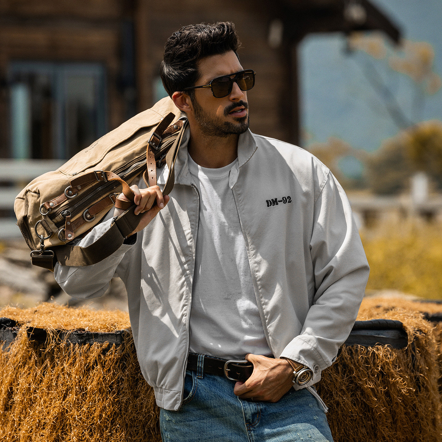 美式復古老登哈靈頓外套男春季新款潮牌寬鬆休閒短款飛行夾克男潮