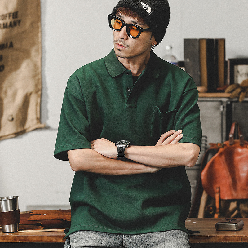 杰雷諾美式經典簡約POLO衫男短袖夏季高級感空氣層300g重磅T恤男