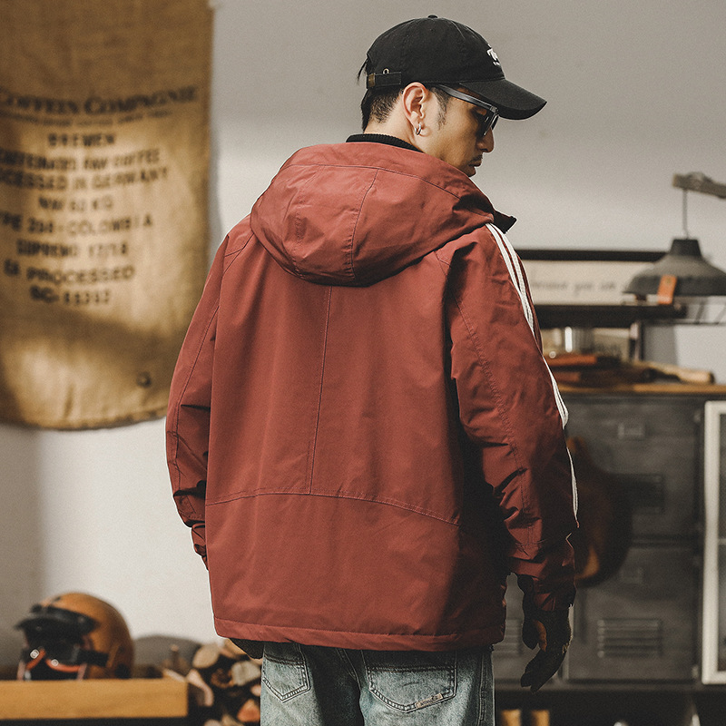 美式防水戶外工裝夾克男秋冬款可機洗絎棉衝鋒衣冬季加絨加厚外套