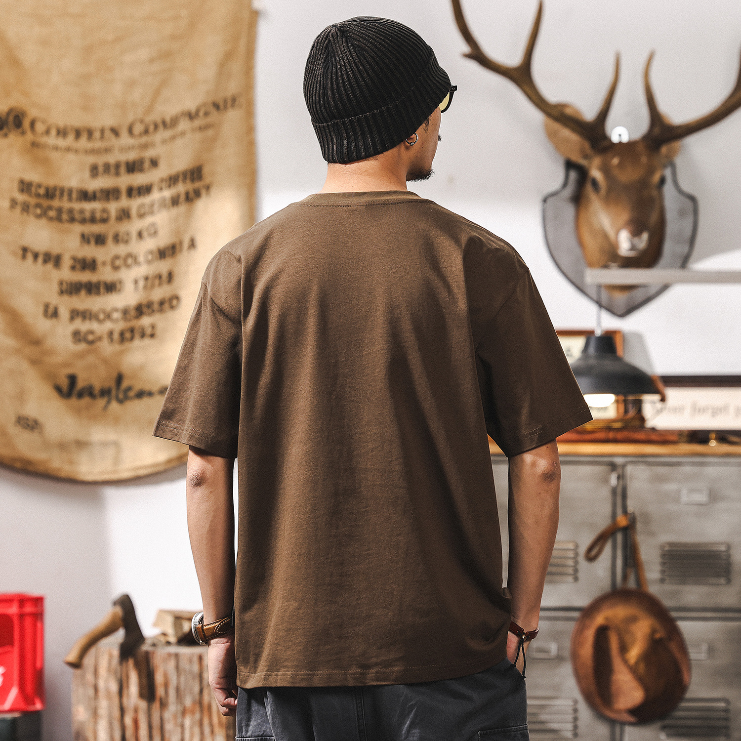 美式復古T恤短袖男款夏季2025新款潮流重磅寬鬆半袖男士上衣