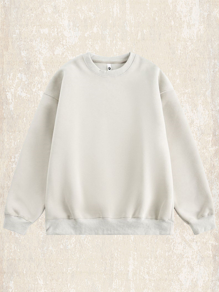 美式重磅圓領衛衣男款秋季潮牌寬鬆酒紅色上衣簡約百搭休閒衣服男