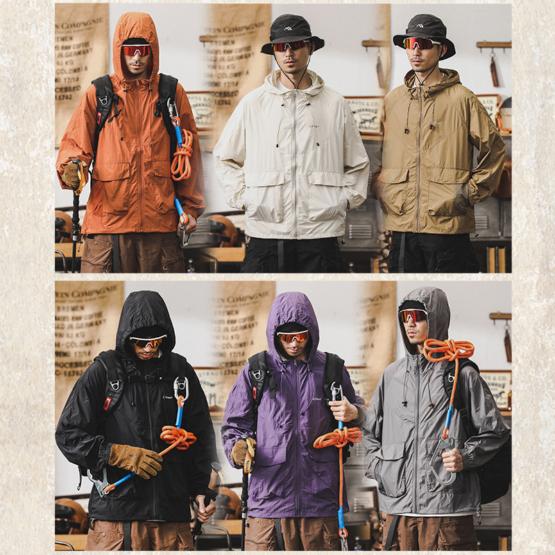 輕薄抗皺涼感防曬衣夏季男款防紫外線UPF50+外套戶外通勤防曬服男