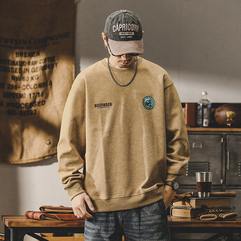 杰雷諾美式350g重磅衛衣男2023年秋冬款寬鬆大碼印花百搭長袖衫男