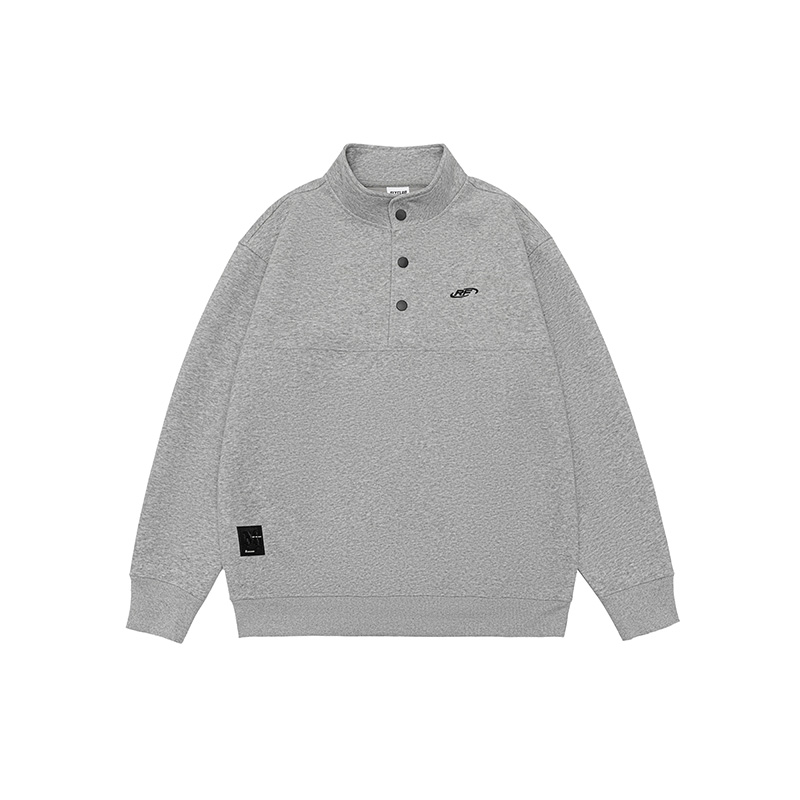 秋季重磅半開POLO領衛衣男美式潮牌刺繡外穿長袖寬鬆套頭休閒外套