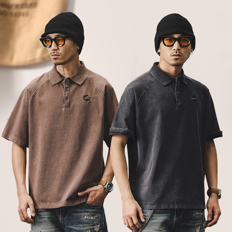 杰雷諾美式Polo衫男短袖夏季男士300g重磅T恤男寬鬆上衣半袖體恤