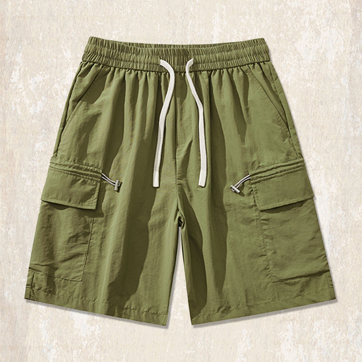 美式戶外機能冰絲工裝短褲男夏季薄款速幹外穿休閒五分褲男士褲子