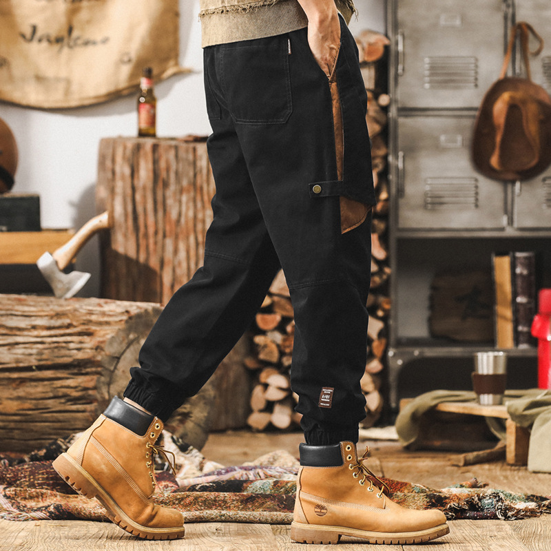 美式復古工裝褲子男寬鬆直筒男褲秋冬款潮牌男士休閒褲秋季束腳褲