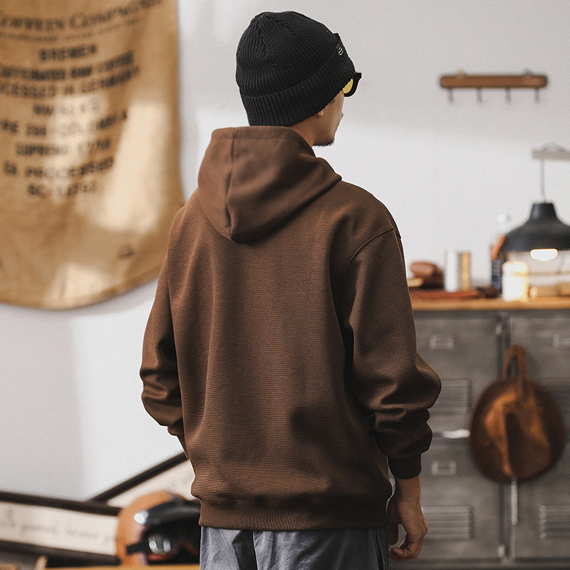 360g重磅衛衣男寬鬆連帽撞色上衣美式復古春秋款男士休閒刺繡外套