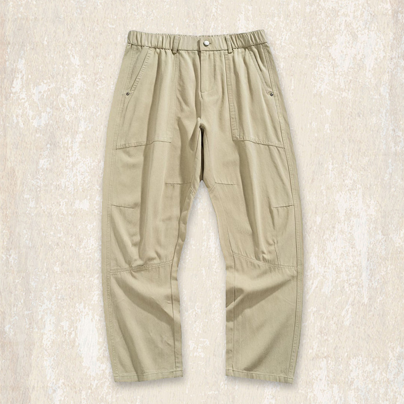 萊賽爾天絲薄款鬆弛感男褲子夏季寬鬆直筒闊腿褲男士垂感休閒長褲