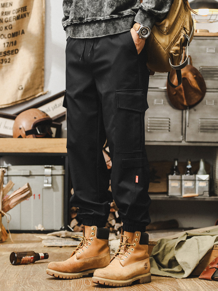 美式復古工裝褲子男2024秋季新款寬鬆直筒休閒褲潮牌男士束腳長褲