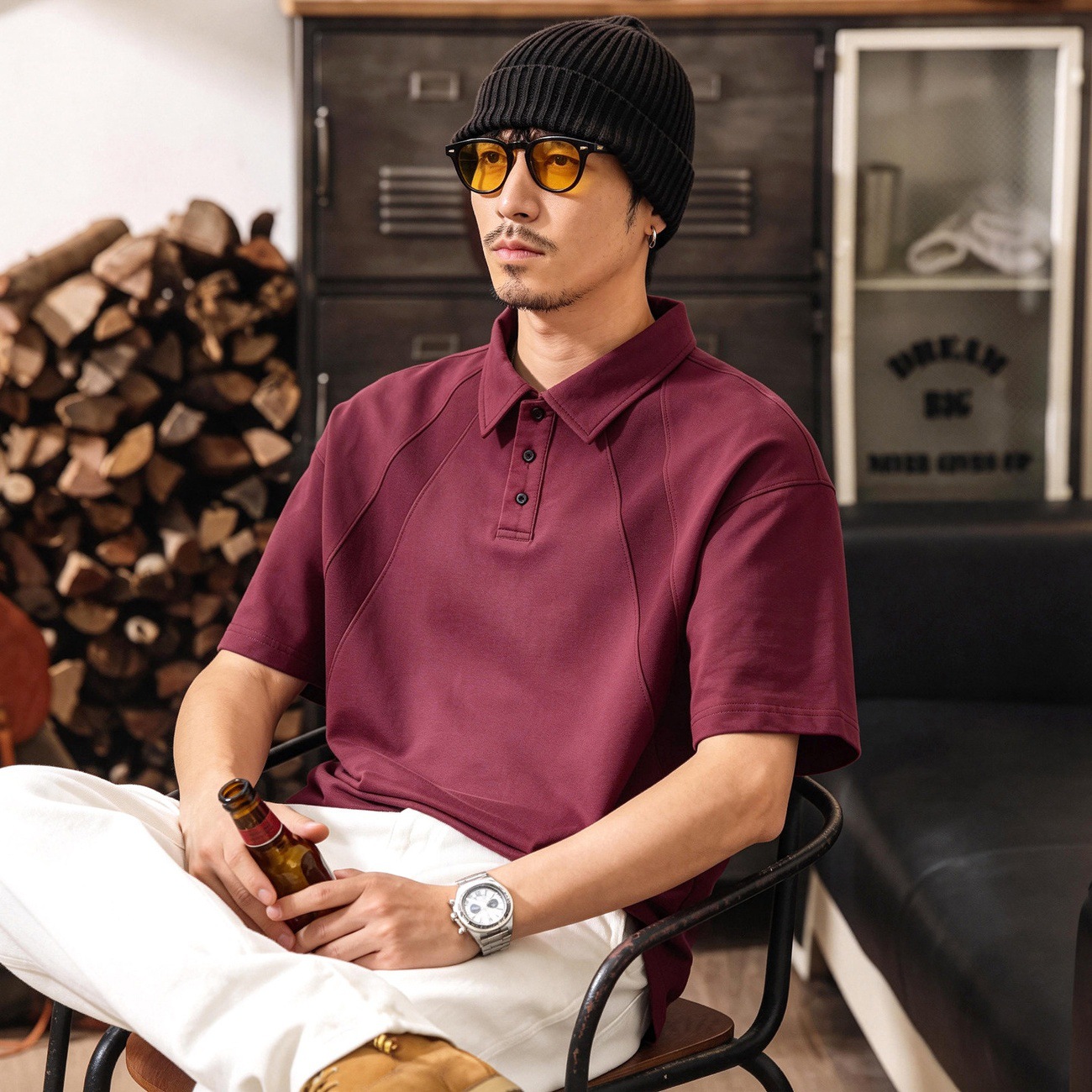 美式復古男士Polo衫短袖男夏季2026新款潮牌T恤男裝寬鬆上衣