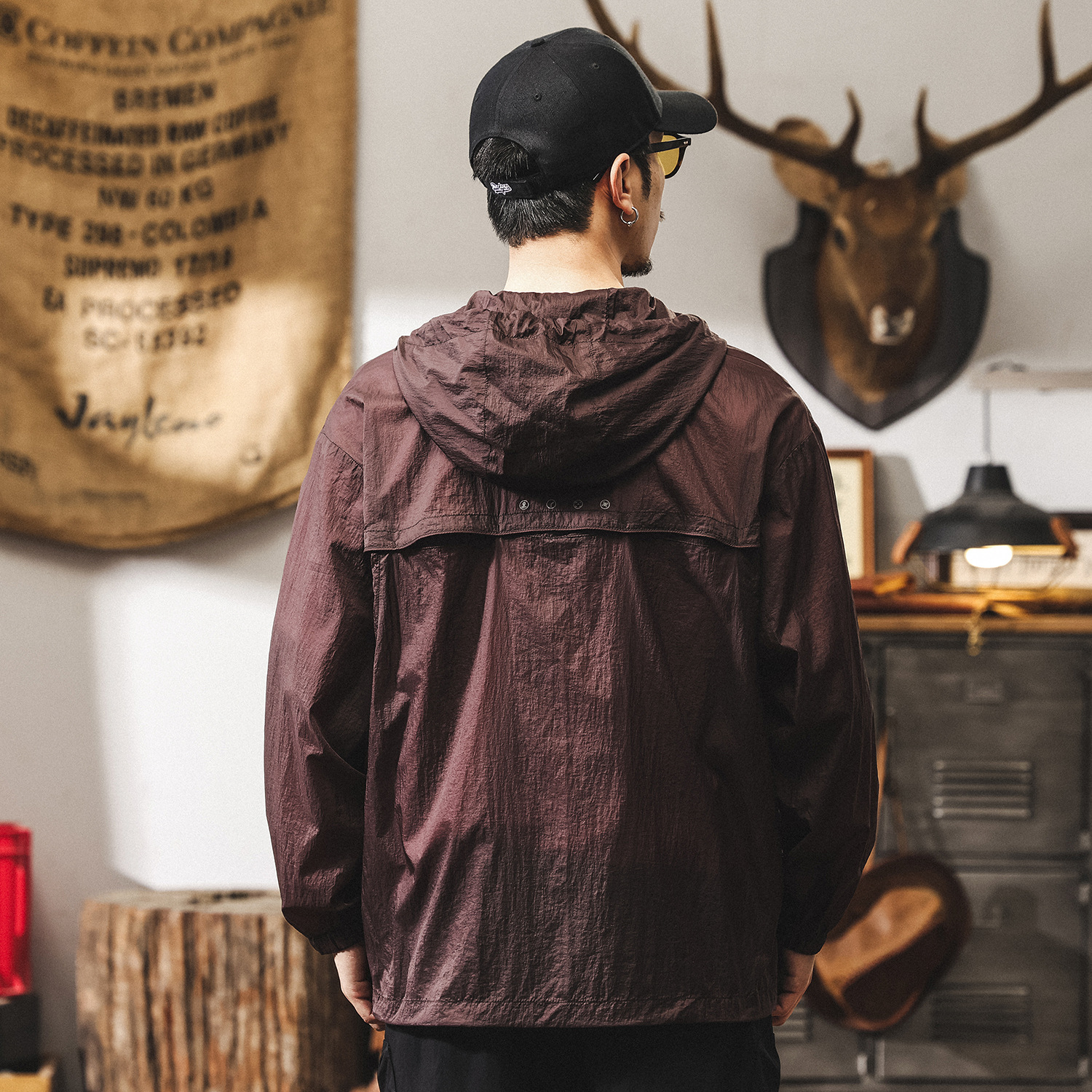 夏季戶外輕薄透氣防曬衣男士寬鬆防紫外線連帽速幹防曬服薄款外套