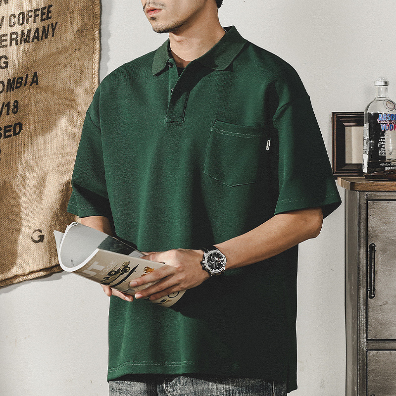 杰雷諾美式經典簡約POLO衫男短袖夏季高級感空氣層300g重磅T恤男