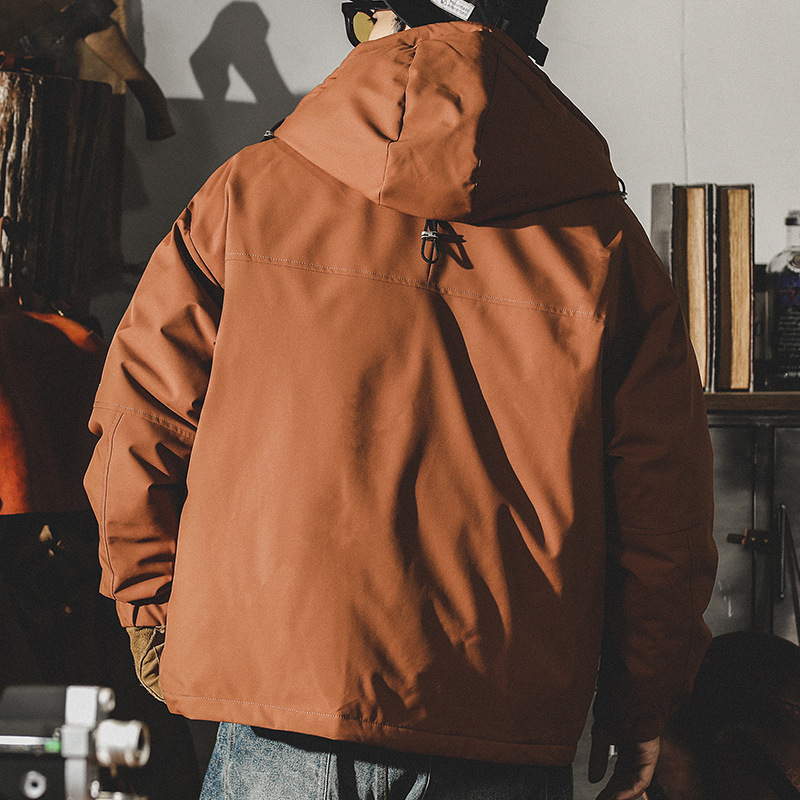 90白鴨絨山系戶外通勤美式復古羽絨服男冬季連帽寬鬆潮牌保暖外套