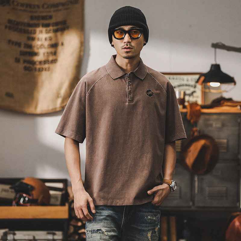 杰雷諾美式Polo衫男短袖夏季男士300g重磅T恤男寬鬆上衣半袖體恤