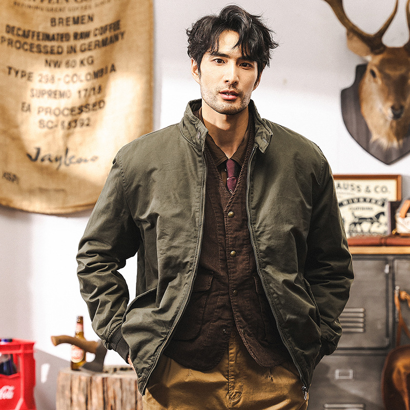 美式復古飛行員夾克棉服男冬季加厚棉衣2024新款潮牌行政短款外套