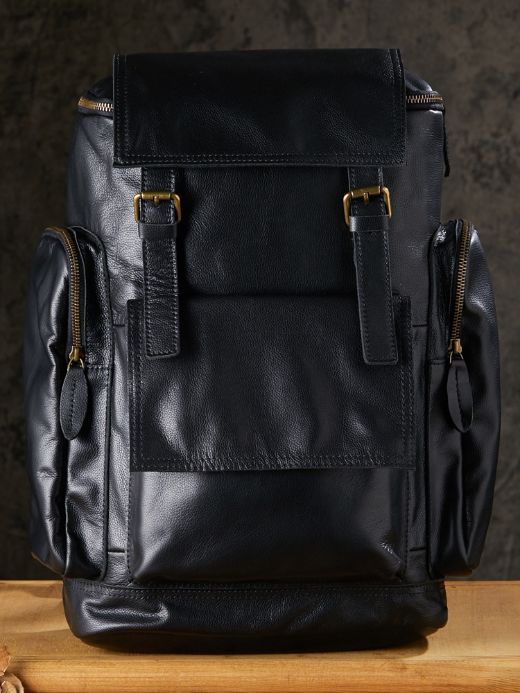 手工真皮英倫風大容量男士雙肩包牛皮旅行背包復古純牛皮行李男包