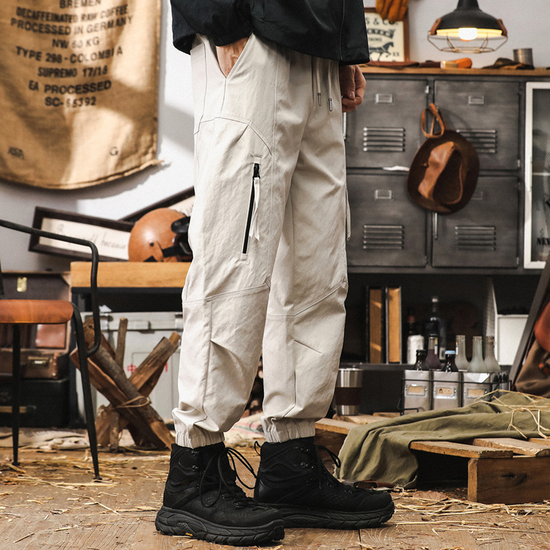 美式復古工裝褲子男秋季2024新款潮牌束腳戶外機能寬鬆直筒休閒褲
