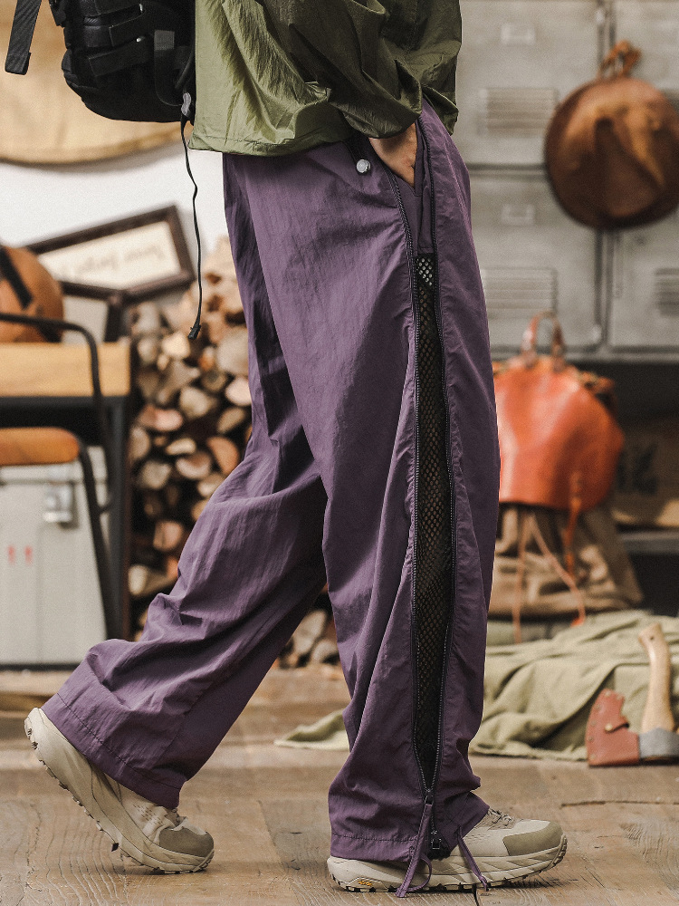 杰雷諾夏季透氣速乾傘兵褲男山系戶外休閒褲子潮牌寬鬆男士運動褲