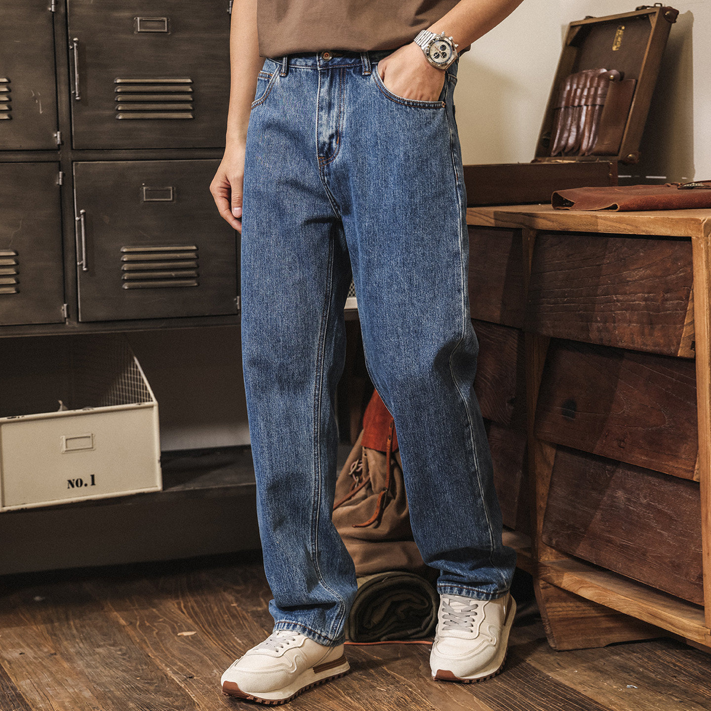 美式復古直筒牛仔褲男款潮牌水洗休閒褲春季2026新款寬鬆潮流長褲