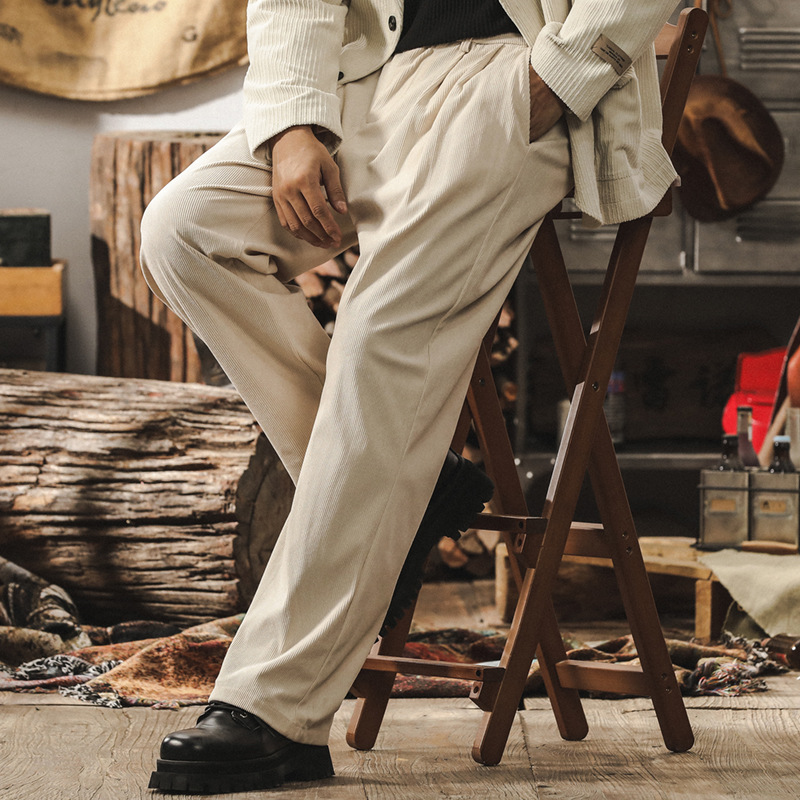 美式復古休閒褲男寬鬆秋季2024新款潮牌百搭上班通勤垂感直筒長褲