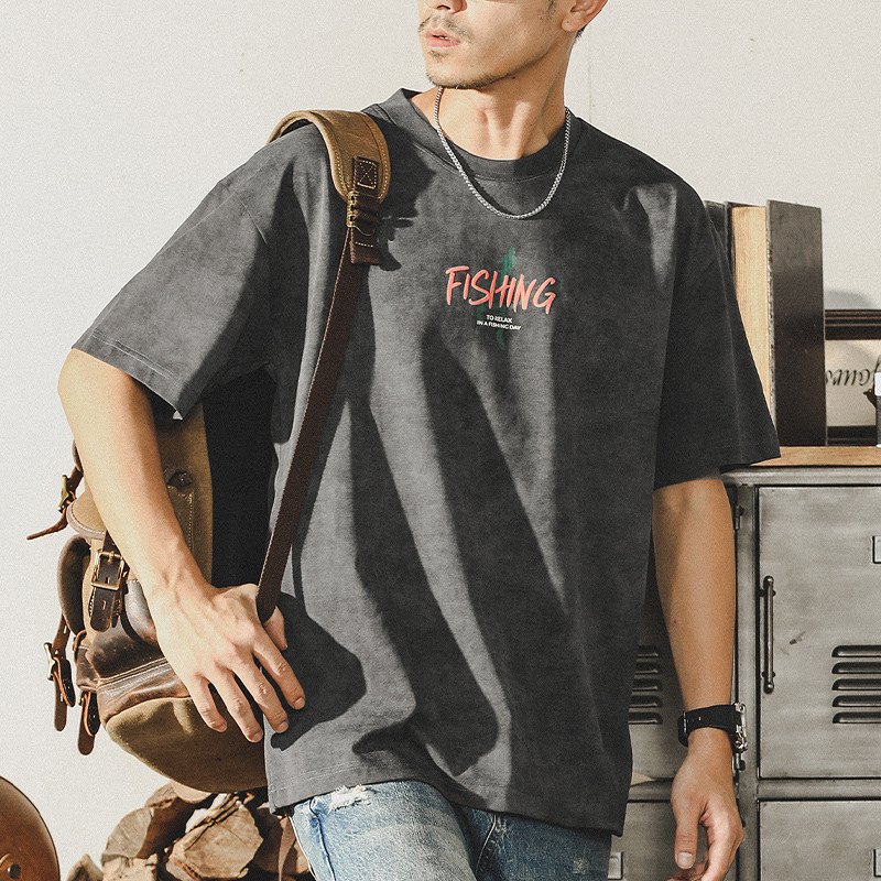 杰雷諾抗皺涼感夏季短袖T恤男士寬鬆上衣潮牌2024新款半袖男體恤