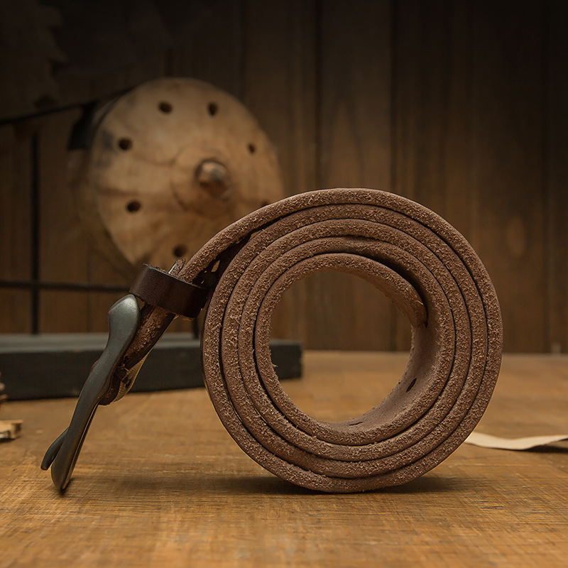 手工皮帶牛皮男針扣頭層純真皮休閒復古手學生褲帶中青年牛仔腰帶