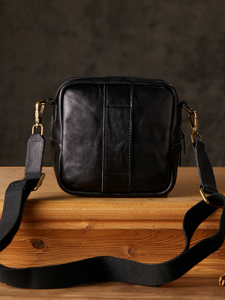 手工植鞣皮手機包男士休閒單肩斜挎包時尚個性頭層牛皮迷你小挎包