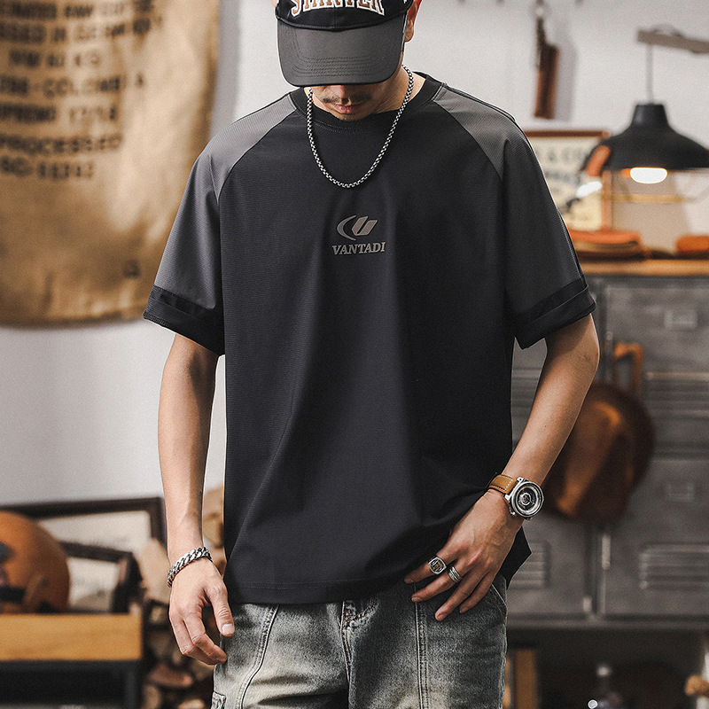 杰雷諾薄款冰絲T恤男短袖夏季2024新款運動透氣速乾男士半袖體恤