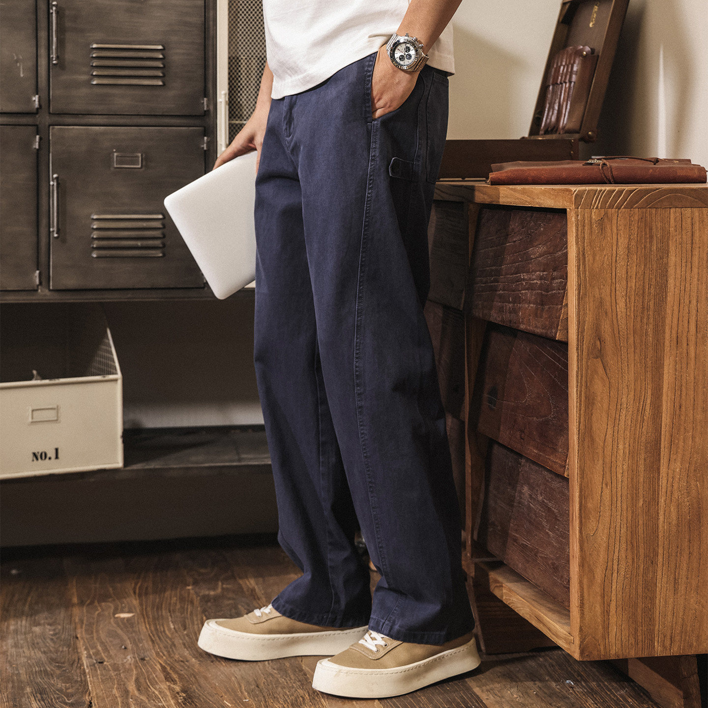 美式復古重磅工裝褲子男春季2026新款潮牌直筒長褲寬鬆休閒褲