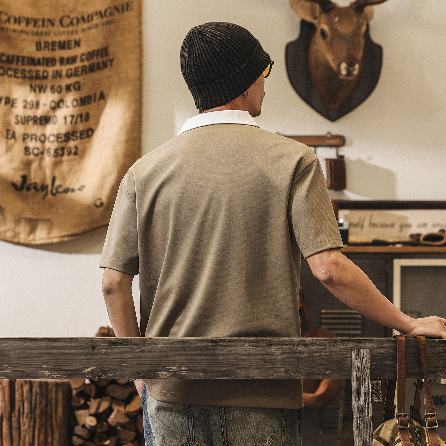 美式復古短袖T恤男夏季2026新款寬鬆假兩件polo衫男潮牌半袖上衣