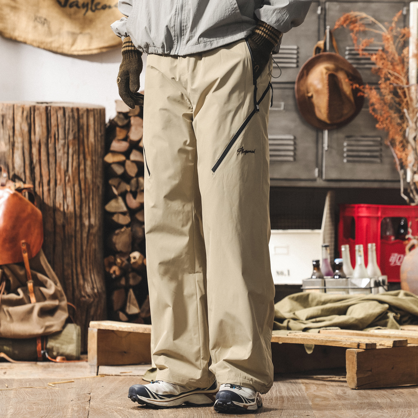 【輕暖禦寒】90鴨絨工裝羽絨褲男外穿冬季加厚保暖登山防水滑雪褲