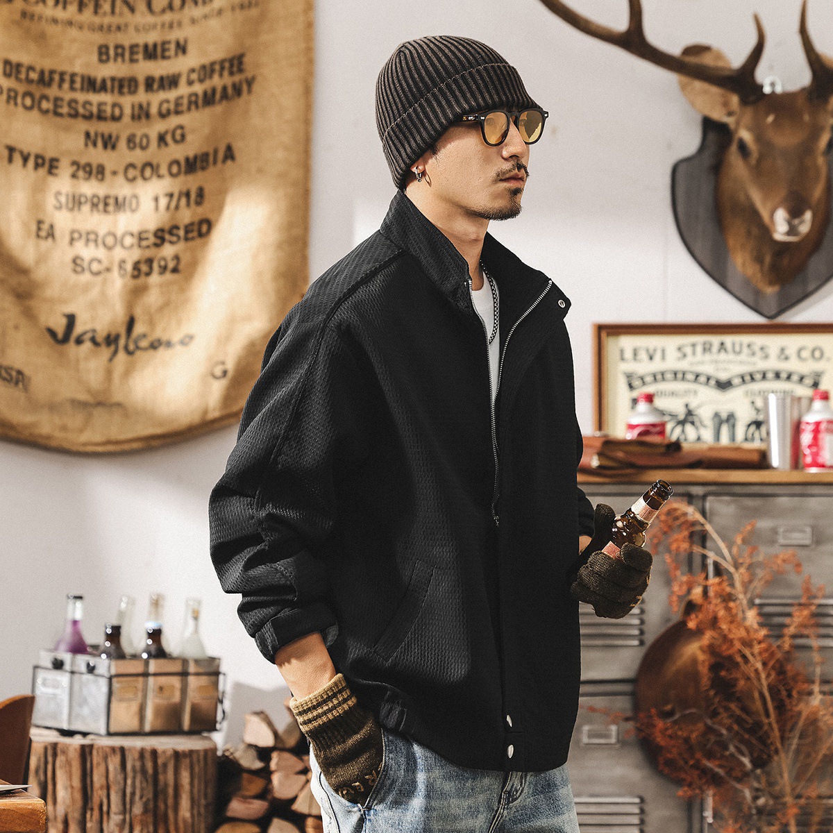 美式復古加厚保暖工裝棉服男士外套冬季新款潮牌休閒寬鬆夾克棉衣