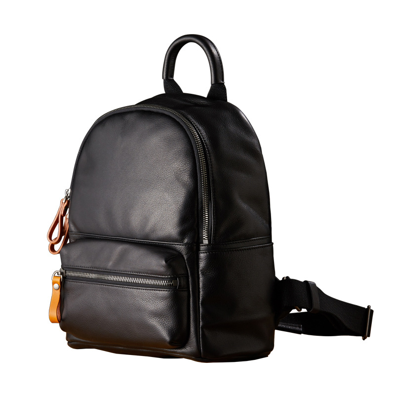 手工真皮雙肩包女士個性休閒包質感頭層牛皮輕便旅行包女背包時尚