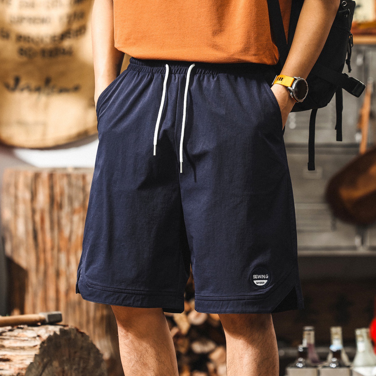 美式山系戶外短褲男夏季薄款2025新款潮牌寬鬆大碼休閒男生五分褲