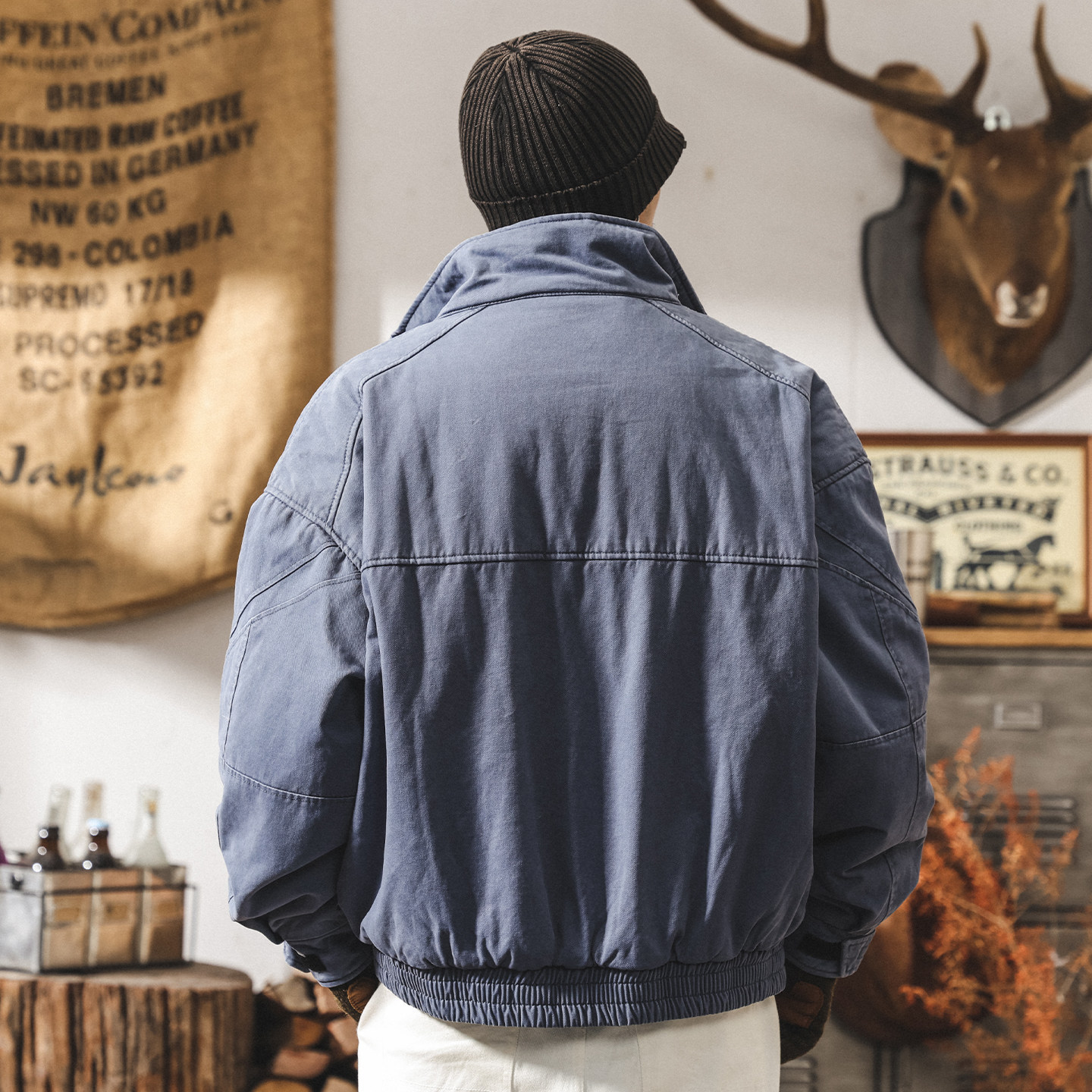 美式復古重磅水洗工裝棉服男士棉衣冬季加厚潮牌獵裝夾克保暖外套