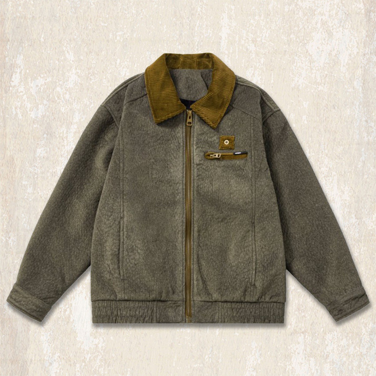 美式復古絨感工裝夾克男春秋新款重磅硬漢阿美咔嘰外套男士秋冬款