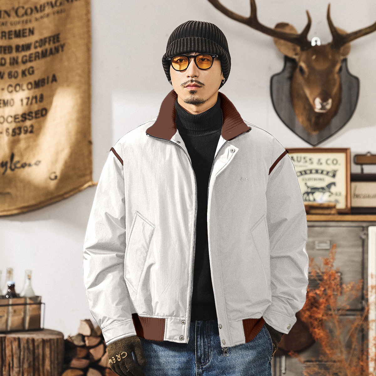 美式復古90%純白鴨絨輕薄羽絨服男冬季保暖潮牌寬鬆抗寒男士外套