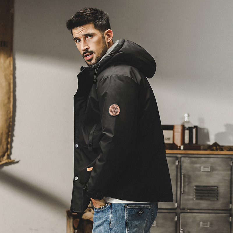 杰雷諾美式連帽羽絨服男冬季2023年新款寬鬆戶外工裝外套男秋冬款