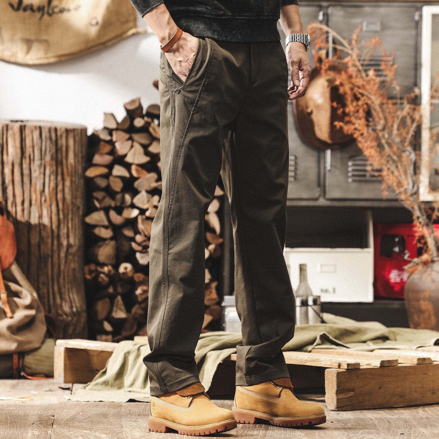 美式復古工裝褲子男褲直筒2026新款春季城市通勤潮牌寬鬆休閒褲男