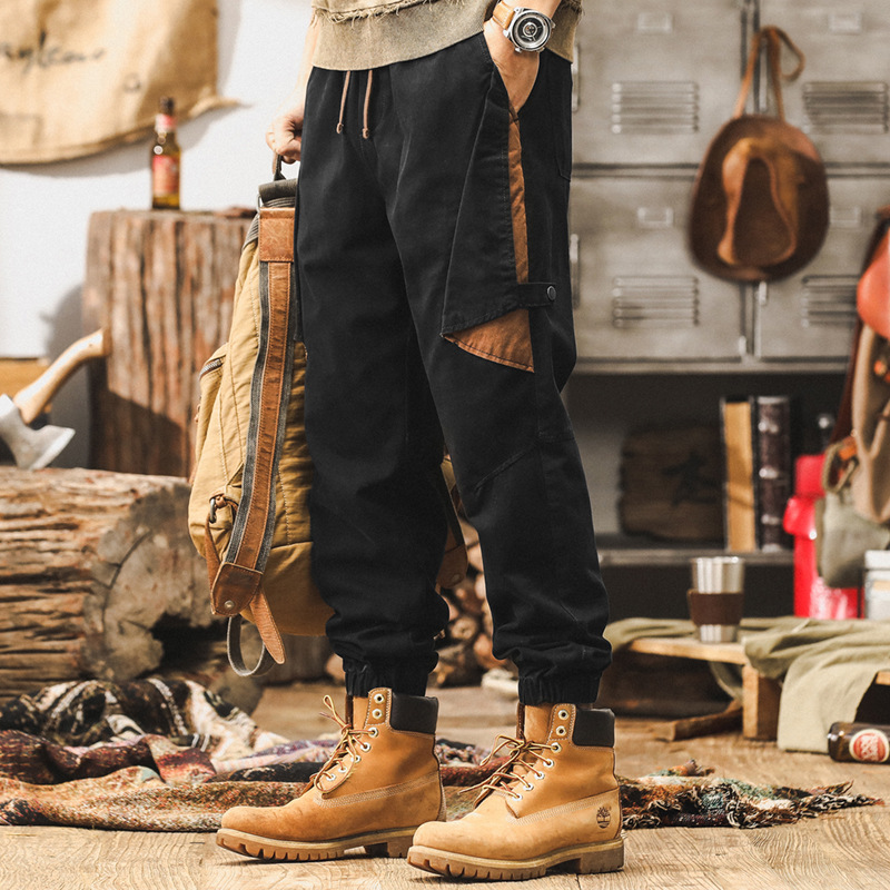 美式復古工裝褲子男寬鬆直筒男褲秋冬款潮牌男士休閒褲秋季束腳褲