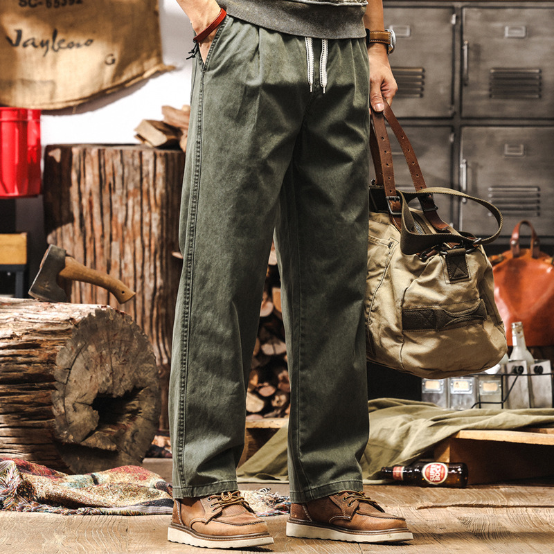 美式復古褲子男春季2025新款工裝褲男潮牌寬鬆直筒男士休閒褲