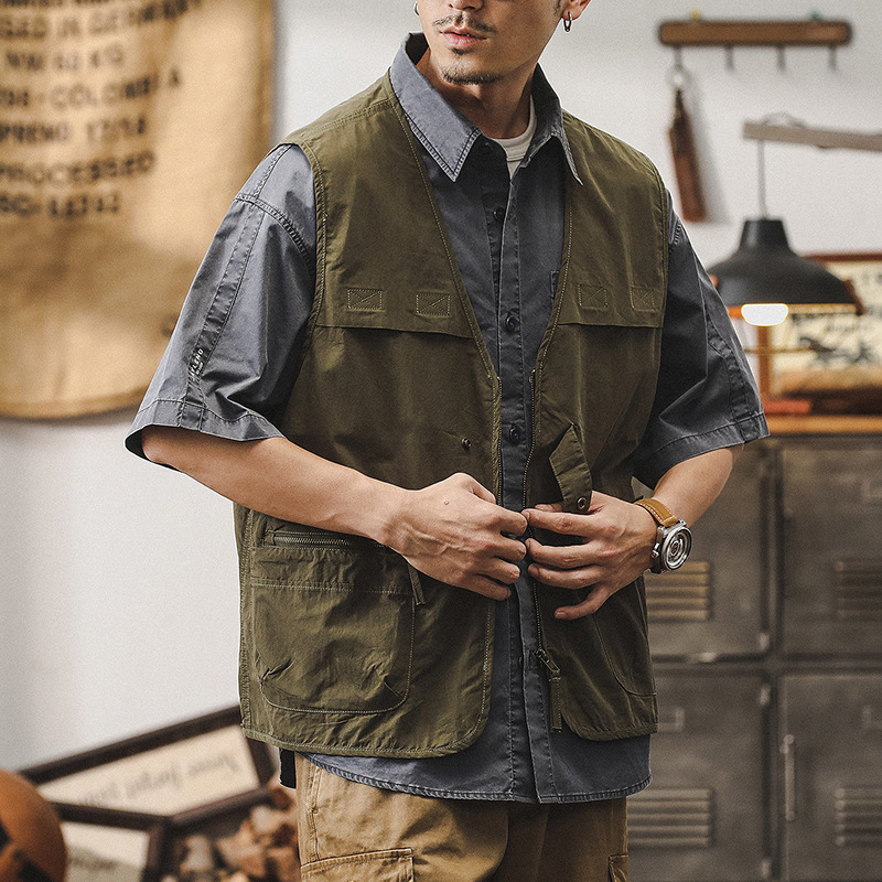 山系戶外露營登山馬甲男款夏季潮牌薄款無袖背心男士坎肩工裝外套