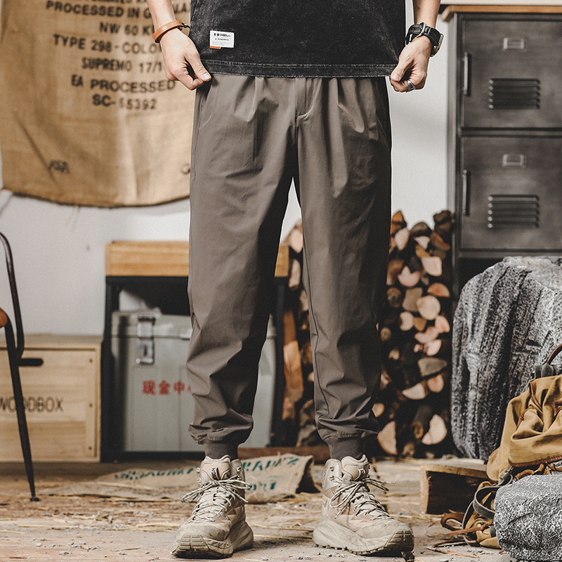 冰絲涼感薄款運動褲子男夏季新款休閒褲男寬松山系戶外通勤速乾褲