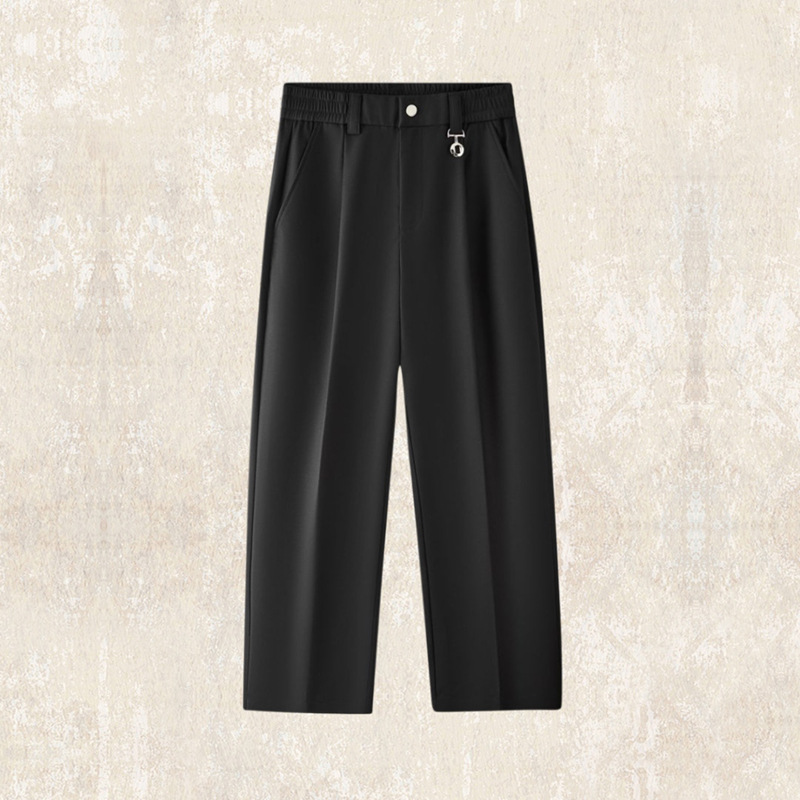 輕熟商務休閒西褲男春季2025新款寬鬆闊腿褲男通勤男士休閒長褲子