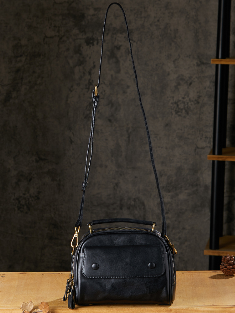 原創手工真皮男包通勤單肩斜挎包頭層植鞣牛皮復古休閒手提背包女